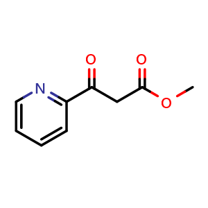 Chemical structure of 3-Oxo-3-pyridin-2-ylpropionic acid methyl ester , CAS 75418-74-5, AChemBlock P36252