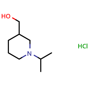 Chemical structure of 1-Isopropyl-3-piperidinemethanol hydrochloride , CAS 752970-45-9, AChemBlock P36262