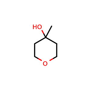 Chemical structure of Tetrahydro-4-methyl-2H-pyran-4-ol , CAS 7525-64-6, AChemBlock P36263