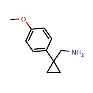Chemical structure of 1-(4-Methoxyphenyl)-cyclopropanemethanamine , CAS 75180-45-9, AChemBlock P36272