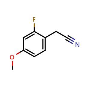 Chemical structure of 2-Fluoro-4-methoxyphenylacetonitrile , CAS 749934-29-0, AChemBlock P36276