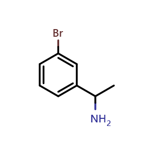 Chemical structure of 1-(3-Bromophenyl)ethanamine , CAS 74877-08-0, AChemBlock P36288