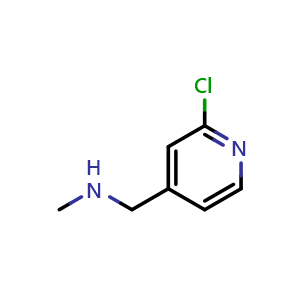 Chemical structure of 2-Chloro-4-[(methylamino)methyl]pyridine , CAS 748187-76-0, AChemBlock P36290