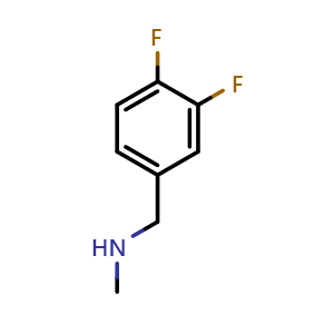 Chemical structure of 3,4-Difluoro-N-methyl-benzylamine , CAS 748124-46-1, AChemBlock P36292