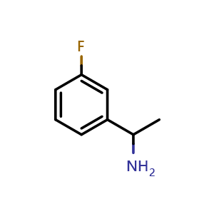 Chemical structure of 1-(3-Fluorophenyl)ethanamine , CAS 74788-45-7, AChemBlock P36296
