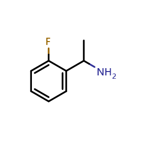 Chemical structure of 1-(2-Fluorophenyl)ethanamine , CAS 74788-44-6, AChemBlock P36297