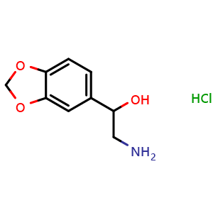 Chemical structure of 1-(1,3-Benzodioxol-5-yl)-2-aminoethanol hydrochloride , CAS 7464-97-3, AChemBlock P36307