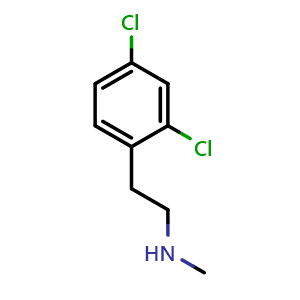 Chemical structure of 2,4-Dichloro-N-methyl-benzeneethanamine , CAS 745724-56-5, AChemBlock P36311