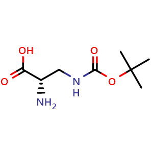 Chemical structure of 3-(Boc-amino)-L-alanine , CAS 74536-29-1, AChemBlock P36315