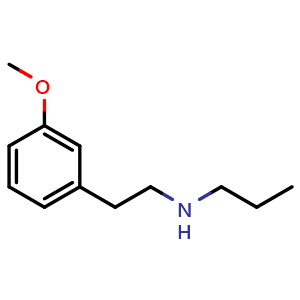 Chemical structure of 3-Methoxy-N-propyl-benzeneethanamine , CAS 74534-43-3, AChemBlock P36316