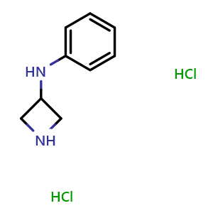 Chemical structure of N-Phenyl-3-azetidinamine dihydrochloride , CAS 2138172-01-5, AChemBlock P36319