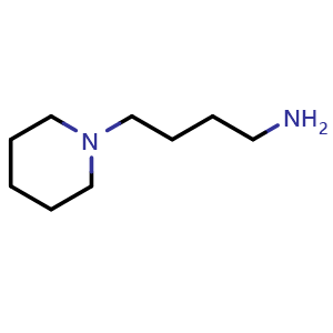 Chemical structure of 1-Piperidinebutanamine , CAS 74247-30-6, AChemBlock P36333