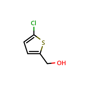 Chemical structure of 5-Chloro-2-thiophenemethanol , CAS 74168-69-7, AChemBlock P36343