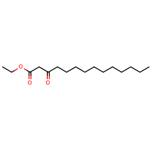 Chemical structure of 3-Oxo-tetradecanoic acid ethyl ester , CAS 74124-22-4, AChemBlock P36348