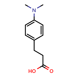 Chemical structure of 4-(Dimethylamino)benzenepropanoic acid , CAS 73718-09-9, AChemBlock P36360