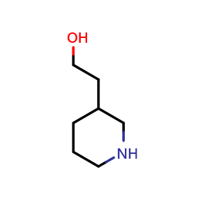 Chemical structure of 3-Piperidineethanol , CAS 73579-06-3, AChemBlock P36369