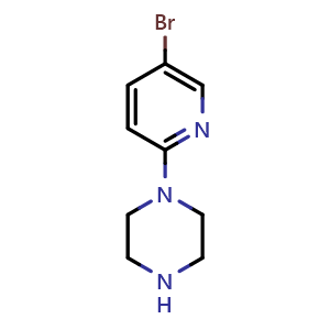 Chemical structure of 1-(5-Bromo-2-pyridinyl)-piperazine , CAS 73406-97-0, AChemBlock P36373