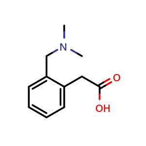 Chemical structure of 2-[(Dimethylamino)methyl]benzeneacetic acid , CAS 73399-80-1, AChemBlock P36374