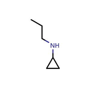 Chemical structure of N-Propylcyclopropanamine , CAS 73121-93-4, AChemBlock P36383
