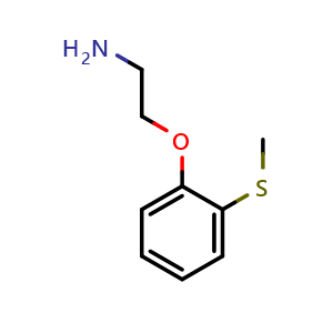 Chemical structure of 2-[2-(Methylthio)phenoxy]ethylamine , CAS 72955-86-3, AChemBlock P36386