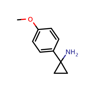 Chemical structure of 1-(4-Methoxyphenyl)-cyclopropanamine , CAS 72934-40-8, AChemBlock P36387