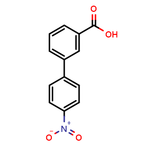 Chemical structure of 4'-Nitro-3-biphenylcarboxylic acid , CAS 729-01-1, AChemBlock P36391