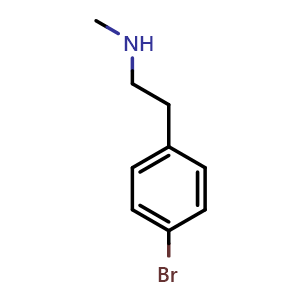 Chemical structure of 4-Bromo-N-methyl-benzeneethanamine , CAS 725683-06-7, AChemBlock P36407