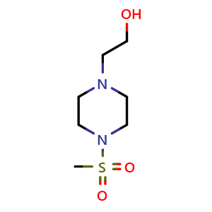Chemical structure of 4-(Methylsulfonyl)-1-piperazineethanol , CAS 72388-13-7, AChemBlock P36415