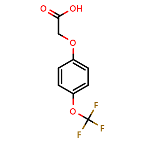 Chemical structure of 2-[4-(Trifluoromethoxy)phenoxy]-acetic acid , CAS 72220-50-9, AChemBlock P36422