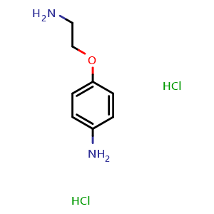 Chemical structure of 4-(2-Aminoethoxy)aniline dihydrochloride , CAS 72210-18-5, AChemBlock P36425