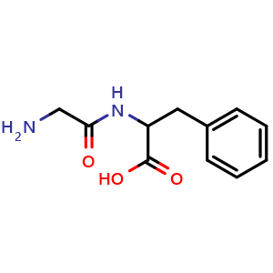 Chemical structure of Glycyl-DL-phenylalanine , CAS 721-66-4, AChemBlock P36429