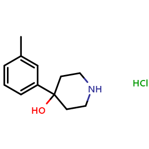 Chemical structure of 4-(3-Methylphenyl)-4-piperidinol hydrochloride , CAS 71916-57-9, AChemBlock P36440