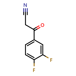 Chemical structure of 3,4-Difluoro-b-oxo-benzenepropanenitrile , CAS 71682-97-8, AChemBlock P36449