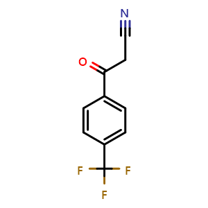 Chemical structure of b-Oxo-4-(trifluoromethyl)-benzenepropanenitrile , CAS 71682-94-5, AChemBlock P36452
