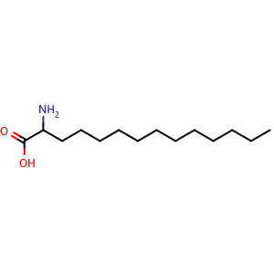 Chemical structure of 2-Aminotetradecanoic acid , CAS 7145-63-3, AChemBlock P36461