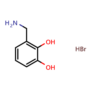Chemical structure of 3-(Aminomethyl)-1,2-benzenediol HBr , CAS 71412-23-2, AChemBlock P36464
