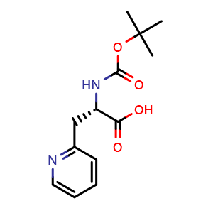Chemical structure of Boc-3-(2-Pyridyl)-L-alanine , CAS 71239-85-5, AChemBlock P36468