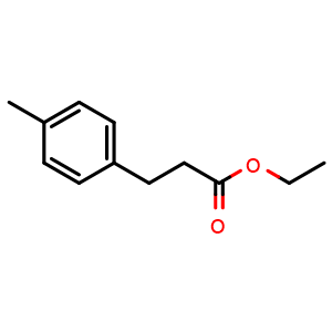 Chemical structure of 4-Methyl-benzenepropanoic acid ethyl ester , CAS 7116-41-8, AChemBlock P36474