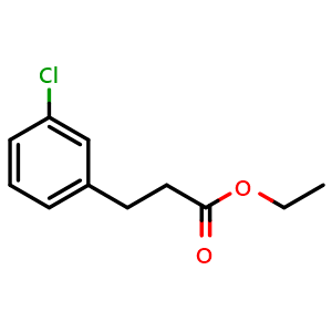 Chemical structure of 3-Chloro-benzenepropanoic acid ethyl ester , CAS 7116-35-0, AChemBlock P36476