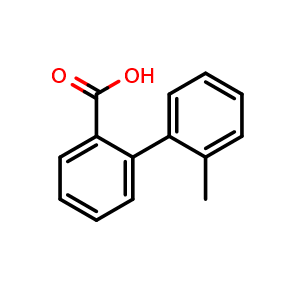 Chemical structure of 2'-Methylbiphenyl-2-carboxylic acid , CAS 7111-77-5, AChemBlock P36479