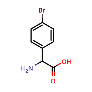 Chemical structure of 2-(4-Bromophenyl)glycine , CAS 71079-03-3, AChemBlock P36483