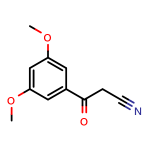 Chemical structure of 3,5-Dimethoxybenzoylacetonitrile , CAS 70988-04-4, AChemBlock P36492