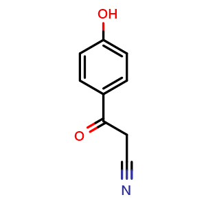 Chemical structure of 4-Hydroxy-b-oxo-benzenepropanenitrile , CAS 70591-87-6, AChemBlock P36522