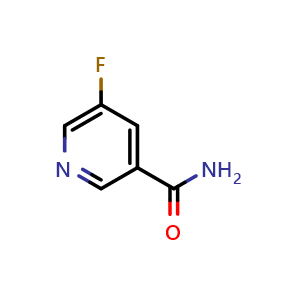 Chemical structure of 5-Fluoro-3-pyridinecarboxamide , CAS 70-58-6, AChemBlock P36523