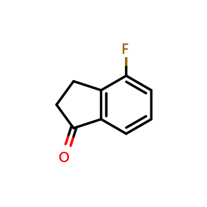 Chemical structure of 4-Fluoro-indan-1-one , CAS 699-99-0, AChemBlock P36547