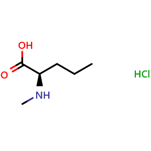 Chemical structure of N-Methyl-D-norvaline hydrochloride , CAS 69994-39-4, AChemBlock P36548