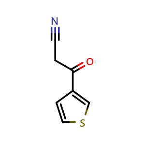 Chemical structure of b-Oxo-3-thiophenepropanenitrile , CAS 69879-30-7, AChemBlock P36553