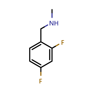 Chemical structure of 2,4-Difluoro-N-methyl-benzylamine , CAS 696589-32-9, AChemBlock P36557