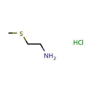 Chemical structure of 2-(Methylthio)ethanamine hydrochloride , CAS 6950-53-4, AChemBlock P36563