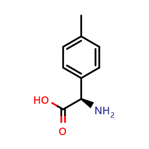 Chemical structure of (2R)-2-Amino-2-(4-methylphenyl)acetic acid , CAS 69501-56-0, AChemBlock P36564